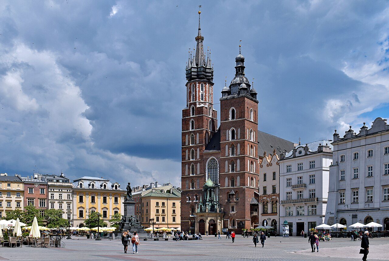 St. Mary’s Basilica overlooking Kraków’s Main Market Square